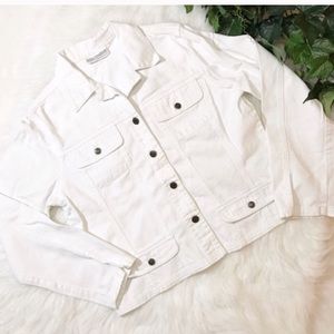 Chadwick's White Denim Jacket relaxed jeans jacket